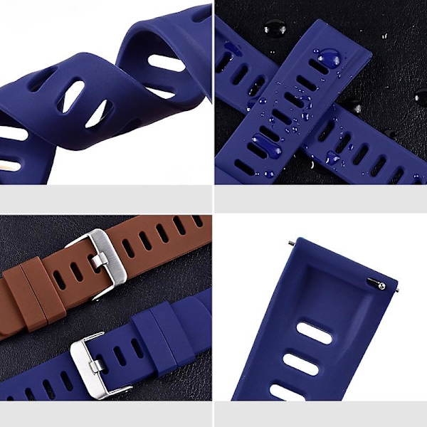 For Samsung/ Huawei/ Garmin 20mm Universal Watch Strap Replacement Silicone Wrist Band Blue