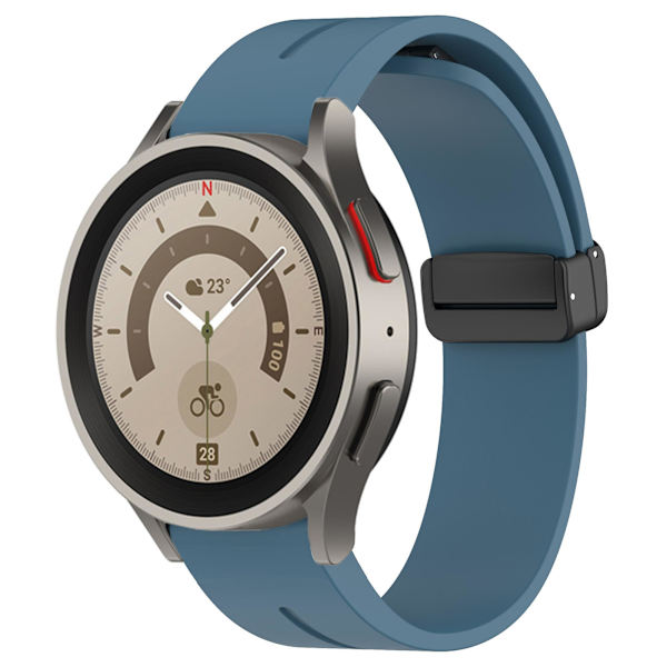 20mm Magnetisk Silikonerem til Samsung Galaxy Watch 6/6 Classic/5/4/huawei Watch Gt 3 42mm, Urrem Sort Spænde Dark Blue