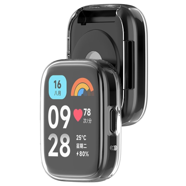 Sopii Redmi Watch 3 Lite/ Active -suojakuorelle Transparent And White
