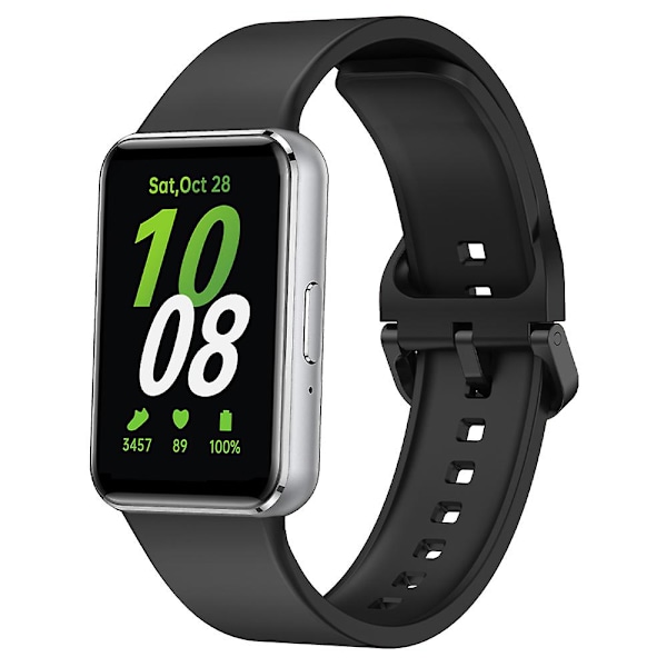 Til Samsung Galaxy Fit3 Watch Band Blød Silikone Rem Udskiftning Black