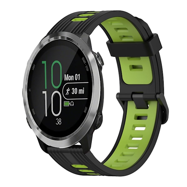 20 mm silikone urbånd til Garmin Forerunner 645 Music Black Green