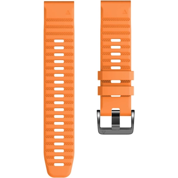 Kompatibel med Fenix 6X/7X Band 26mm Easy-fit Mjukt Silikon Armbandsersättning för Fenix 5X/Fenix 5X Plus/Fenix 3 Smartklockor (Svart) Orange