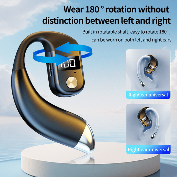 Open-Ear Bluetooth-headset med LED-display, ENC-brusreducering Black