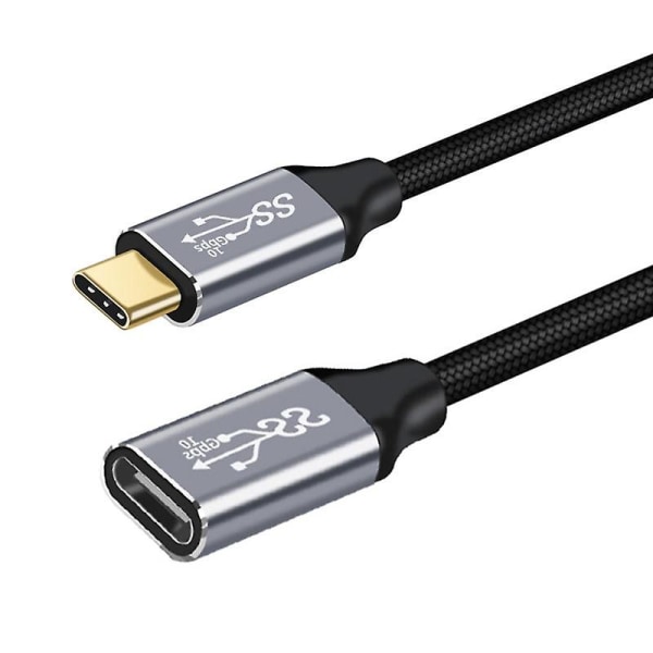 Usb C forlængerkabel Pd100w Gen2 Type C 3.1 han til hun forlænger dataledning 1m