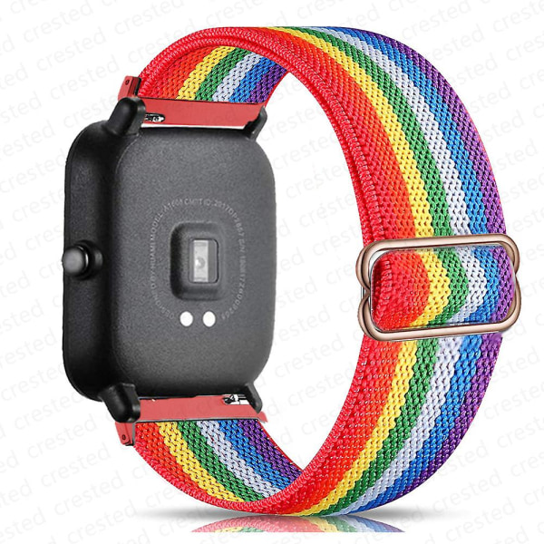 20mm/22mm ranneke Amazfit Gts 4//2/2e/3/gts2 Mini/gtr 4/3/ pro/gtr2/47mm/stratos Nylon elastinen watch rannekoru Amazfit haarukkahihna 20mm rainbow