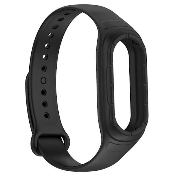 For Xiaomi Smart Band 8 udskiftning silikone urrem integrere armbånd med etui Black, Black A Xiaomi Smart Band 8