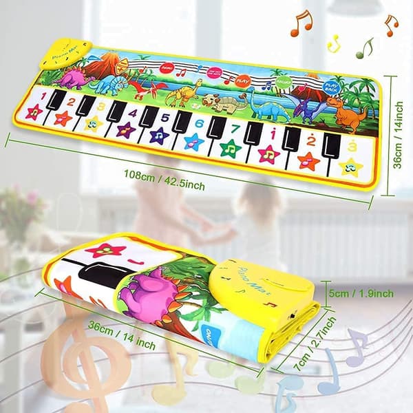 Spillmatte Musikalsk Spillmatte Krabbematte 110*36CM (Dinosaur)