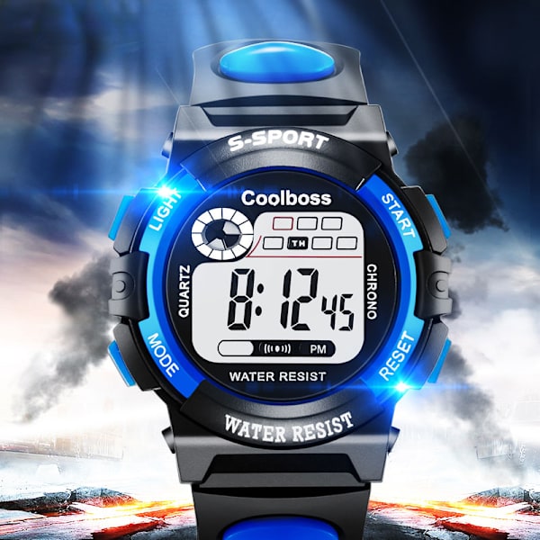 Watch Sport Barnklockor Silikonrem Vattentät LED Digital Watch För Barn Barn Student Flicka Pojke Armbandsur Klocka red