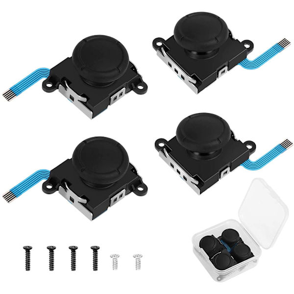 4-pack 3D-ersättningsvänster/höger Analog joystick tumspakar Sensor Flex-kabel för Nintendo Switch Controller