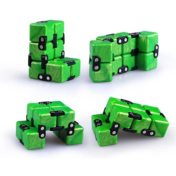 Infinity Cube Fidget Finger Toy Lindra stress och lindra ångest Avstressande leksaker lämpliga för barn och vuxna (grön)
