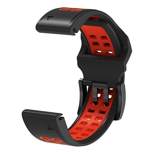 Silikone Rem til Garmin Fenix 6 Black Red