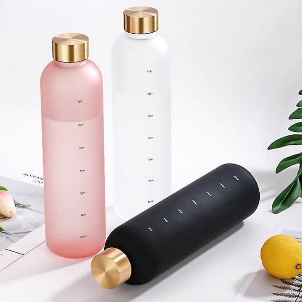 1l vattenflaska med markör Återanvändbar Fitness Utomhus Resor Läcksäker Gradient 01