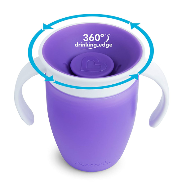 360 grader roterad läckagesäker baby drickskopp med dubbla handtag Rose