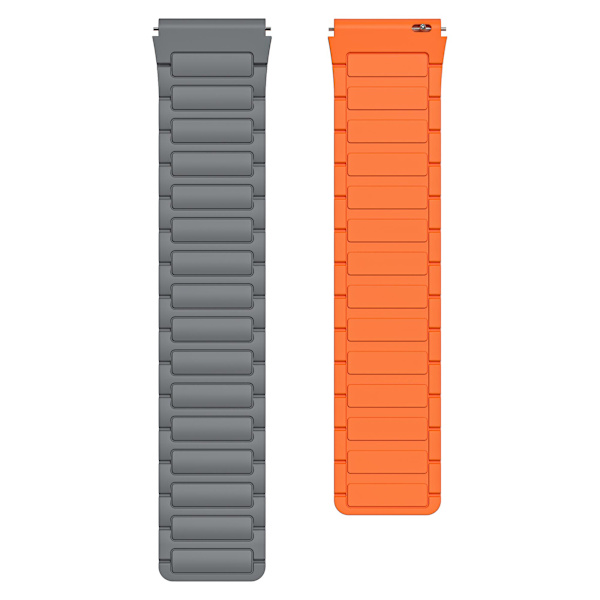 Silikonarmbånd for Huawei Watch 4/ 4 Pro/ GT 4 46mm Magnetisk håndleddsstropp Grey Orange