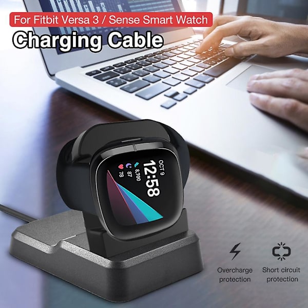 Laddningsdocka för Fitbit Versa 3 Kabelbyte USB Data Cradle Laddningsställ