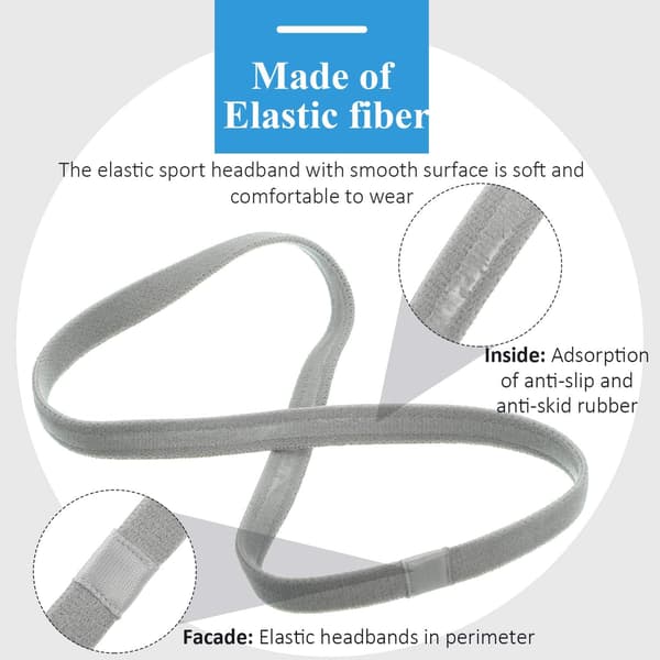 Levende elastisk pannebånd (svart, hvit, grå, kongeblå-4 stk)