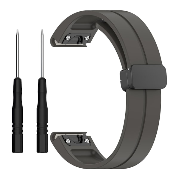 Sort spænde 22mm silikone urrem til Garmin Fenix 7/forerunner 965/955/945/935 Space Grey