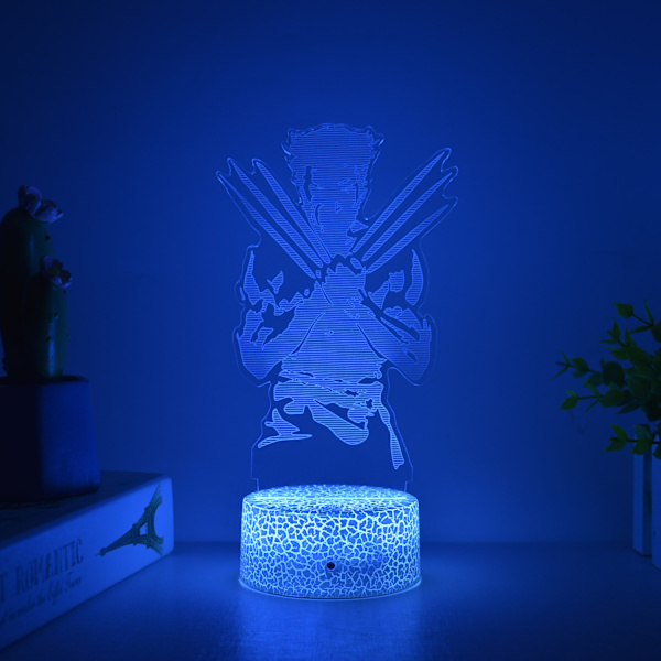 3D natlys kreativt lysmaleri dekoration figur ornamenter til børns gaver Revnet cirkulær Wolverine 16 color remote control
