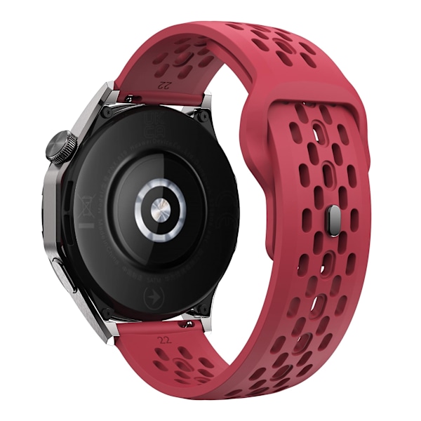 Til Garmin vivoactive 5 / Venu 2 Plus silikoneurrem 20mm hul justerbar rem Red