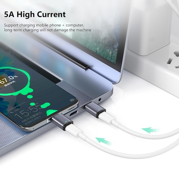 Pd 100w Usb C till typ C magnetisk adapter 5a dataöverföring snabbladdning