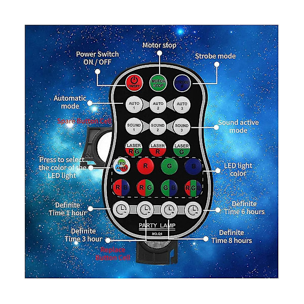 7 Led Dj Sound Strobe Sta Projektor Usb Oppladbar For Owe