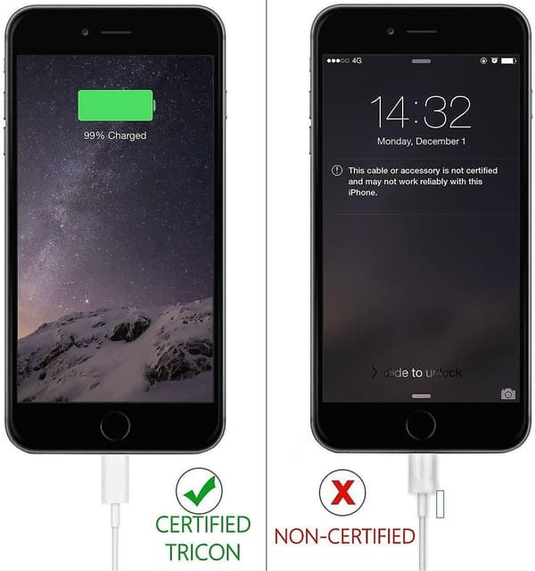 5X Lightning USB-kaapeli Applelle iPhonelle, iPadille (1m)