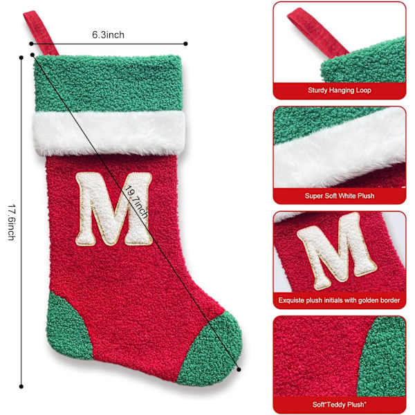 Julstrumpa 45 cm med monogram (U) U