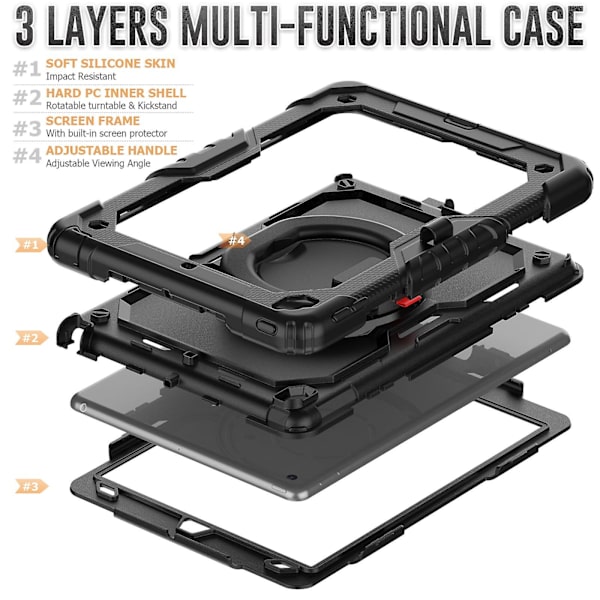 Iskunkestävä cover iPad 10.2 2021: case