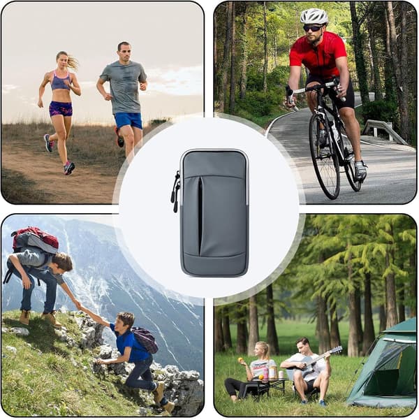 Løpearmbånd, mobiltelefonveske for løping, turgåing og treningsstudio (rosa)