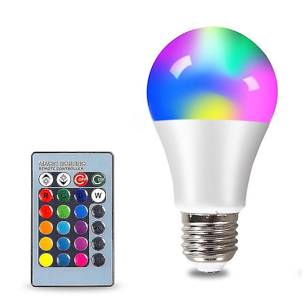 E27 Led Rgb-lampe Spotlight Bulb Ac 85-265v Bombillas Led 4w 10w 15w Ir-fjernkontroll Led-pære Smart Led Rgbw-lampe Home Decor