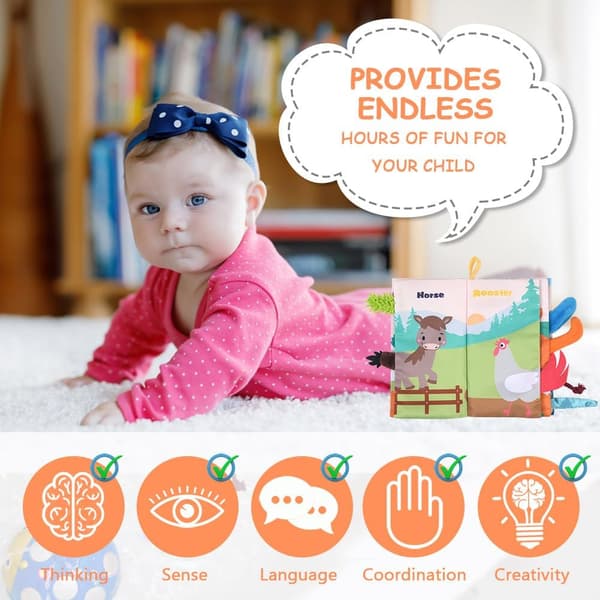 Montessori-lelu - Pehmeä rapiseva kirja eläimillä (aavikko)