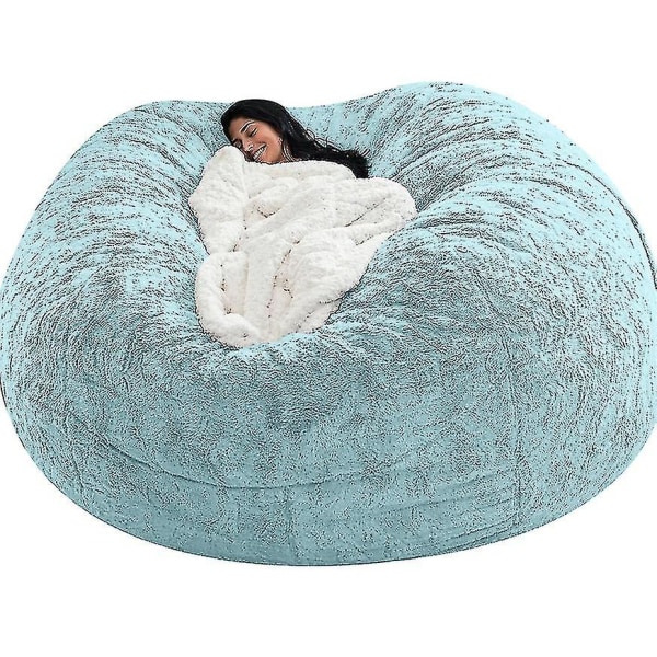 Lazy Sofa Bean Bag Kunstig Pels Bean Bag Bean Sofa sky blue 135cm*65cm