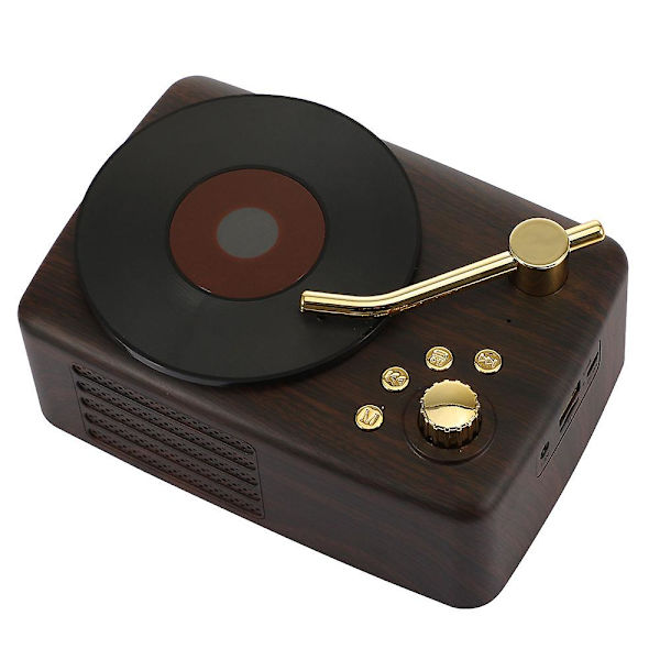 Bluetooth högtalare Trådlös utomhus bärbar grammofonform utomhushögtalare Brown