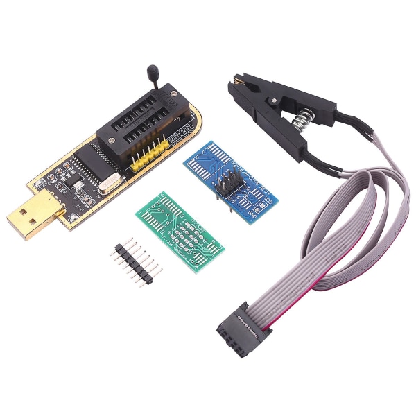 Ch341a USB-programmerer Eeprom Bios Flasher Programmerbare logiske kretser med Sop8 Flash Clip egnet for 24/25 seriebrikke