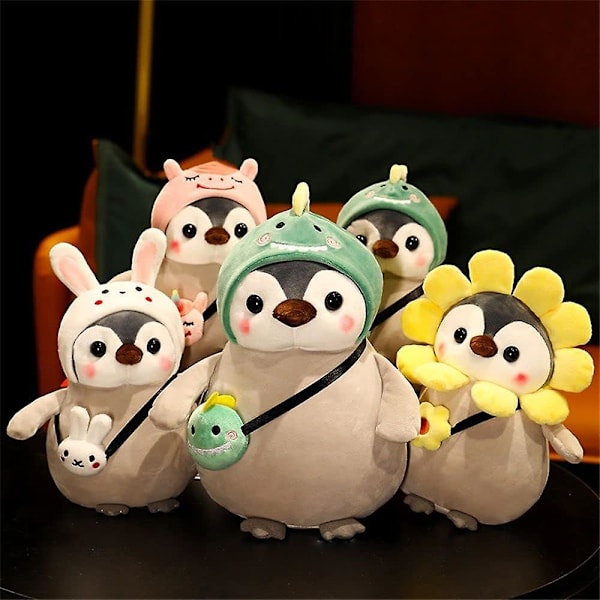 Plys-pingvin-legetøjsindretning udsmykkede dyr Blød pude Kawaii tegneserie bløddyr pingvin-fyldtetøj (kanin 35 cm)