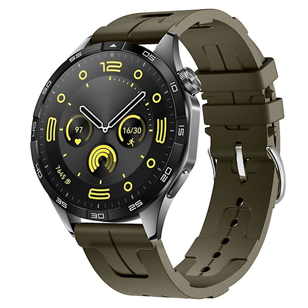 22mm flytande silikonklockarmband vattentätt armband för Huawei Watch Gt 4 / Gt 3 / Gt 2 46mm Khaki