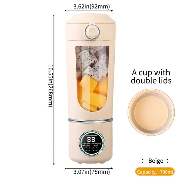 Juicer Kompakt 700 ml Med Digitalt Display Og 12 Blade (Beige)