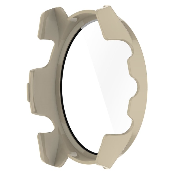 Huamade For Garmin Forerunner 265 Smart Watch Pc case med skärmskydd i härdat glas Ivory White