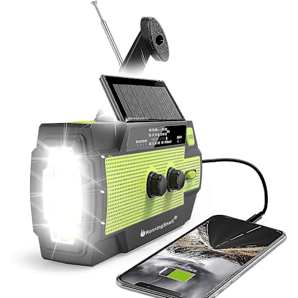 Solar Emergency Radio Håndsveiv værradio med avlesning