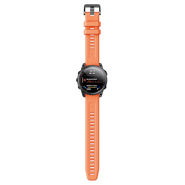KLB-LWGJ-001 För Garmin Fenix 7 / 7 Pro Remband QuickFit 22mm Silikon Armband Orange