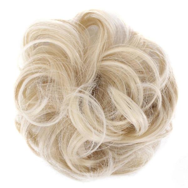 Helppo käyttää Tyylikkäät hiukset Scrunchies Luonnollisesti sotkuiset kiharat nutturit hiustenpidennys-niubi 5