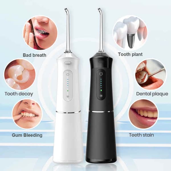 Oral Irrigator - 4 dyser 5 moduser 200 ml, Mlg1 tannirrigator, hvit