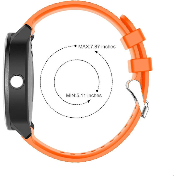 Vivoactive 3 urbånd, 20 mm silikonebånd til Garmin Vivoactive 3/forerunner 645 Music-7pack Orange