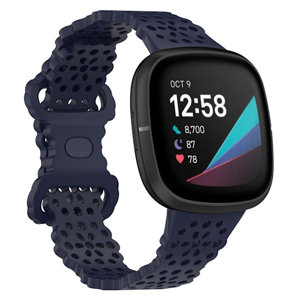 Silikonarmbånd for Fitbit Versa 4 / 3 / Sense 1 / 2 Dark Blue