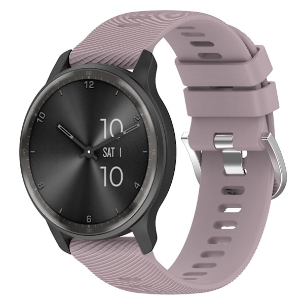 För Garmin VivoMove Trend / Venu Sq 2 Silikonklockarmband 20mm Klockarmband med tvärgående ränder Light Purple