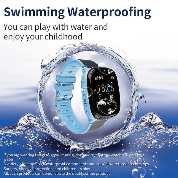 Hw11 Ip67 Vandtæt Smart Watch Gps Tracking Sikkerhedshegn Sos Call Black