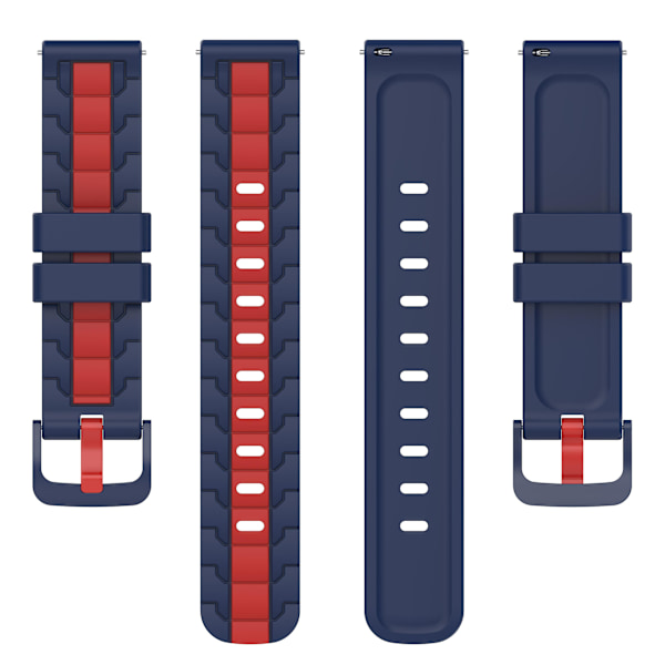 Polar Ignite/Ignite 2/Unite 20mm ketjumuotoiltu silikoniranneke, kaksiväri, vaihdettava ranneke Navy Blue Red