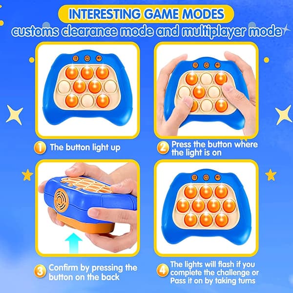 Quick Push Bubble-spelkonsol, hand-öga-koordinationsspel (orange)