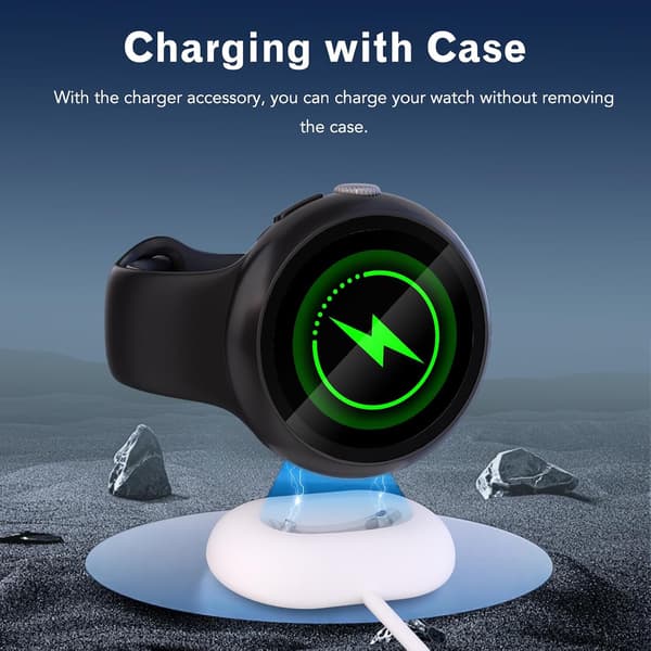Lader for Google Pixel Watch4 41mm 45mm, USB-grensesnitt (kompatibel) White USB-C