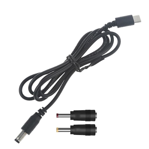 Uros-C-liitin DC5521-virtalähteen latauskaapeli, jossa 3,5x1,35 mm:n ja 4,0x1,7 mm:n sovittimet 1m